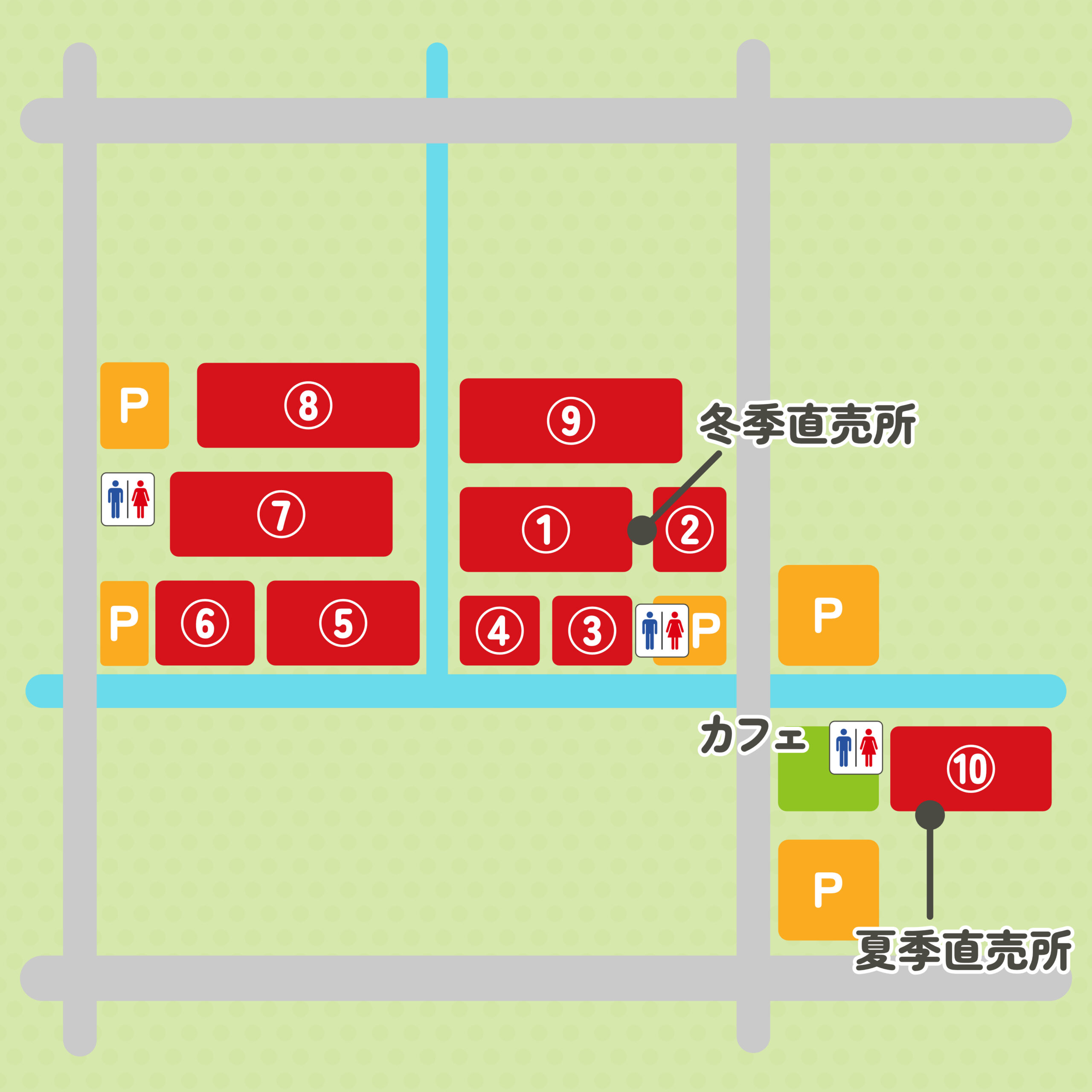 嘉山農園の園内マップ
